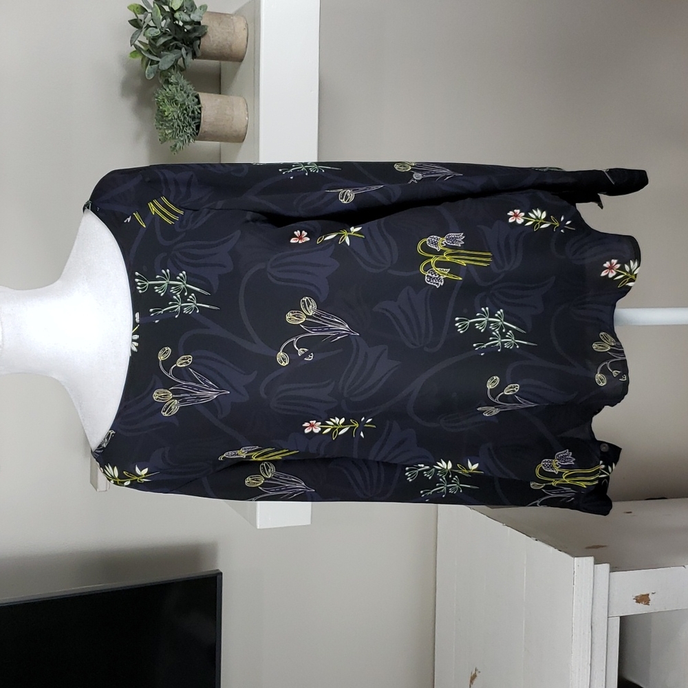 Loft Floral Print Long Sleeve Blouse - Picture 10 of 10